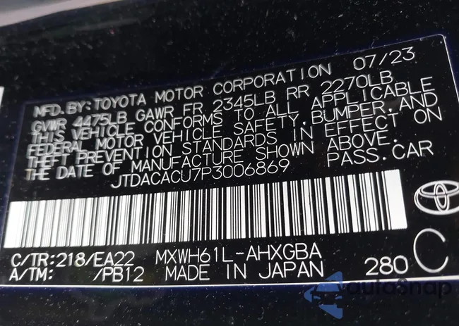 JTDACACU7P3006869: 43502914