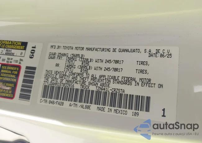 3TYJDAHN1ST033916: 43502920