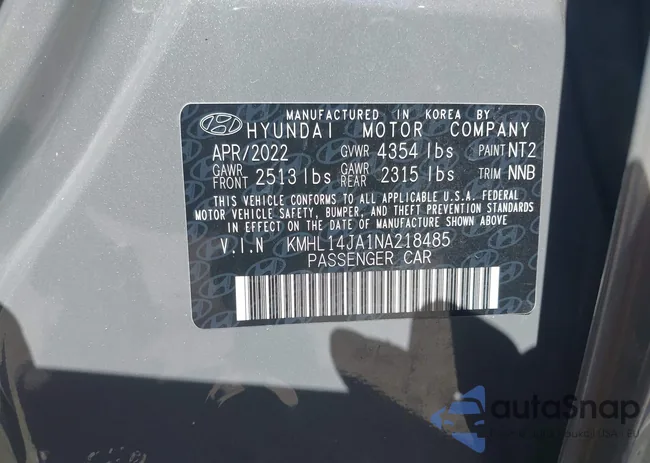 KMHL14JA1NA218485: 43502967