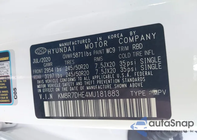 KM8R7DHE4MU181883: 43502975