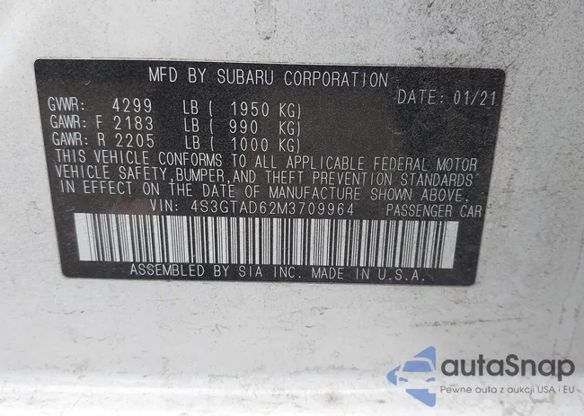 4S3GTAD62M3709964: 43502123