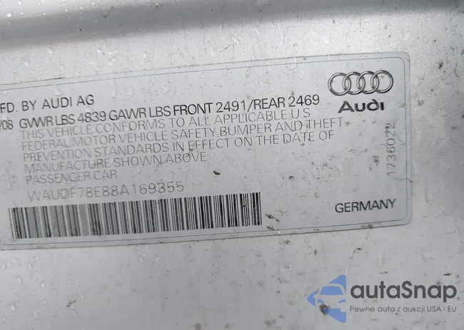 WAUDF78E88A169355: 43502133