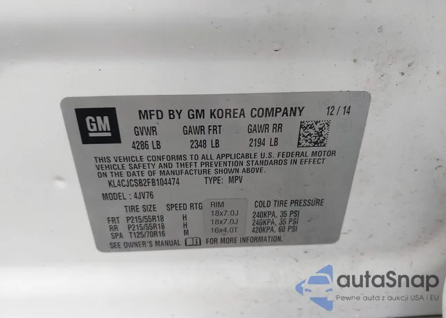 KL4CJCSB2FB104474: 43502155