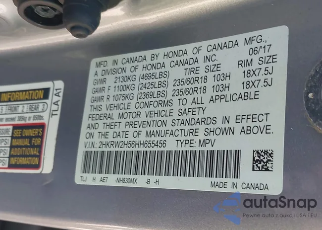 2HKRW2H56HH655456: 43502258