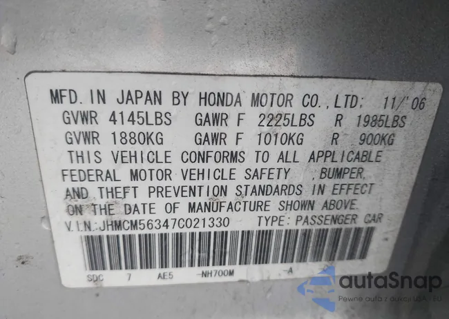 JHMCM56347C021330: 43502299