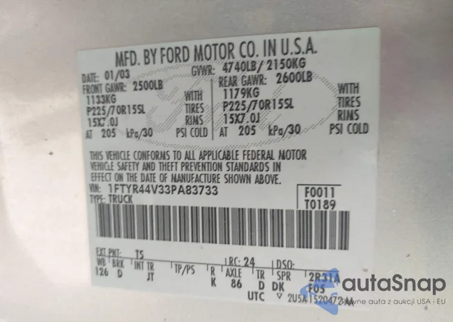 1FTYR44V33PA83733: 43502378