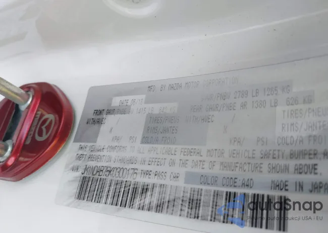 JM1NDAB75K0300176: 43502380