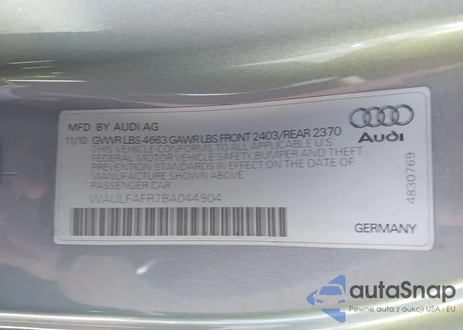 WAULFAFR7BA044904: 43503438