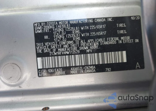 2T3W1RFV4MW113529: 43503441