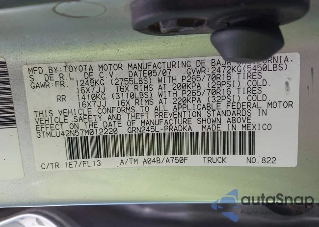 3TMLU42N57M012220: 43503460