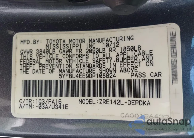 5YFBU4EE9DP108024: 43503500