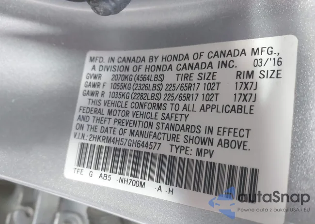 2HKRM4H57GH644577: 43503519