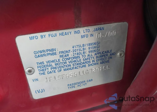 JF1SF65611G729856: 43503527