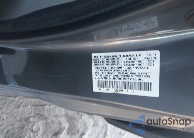 5FNRL5H40CB038952: 43503540