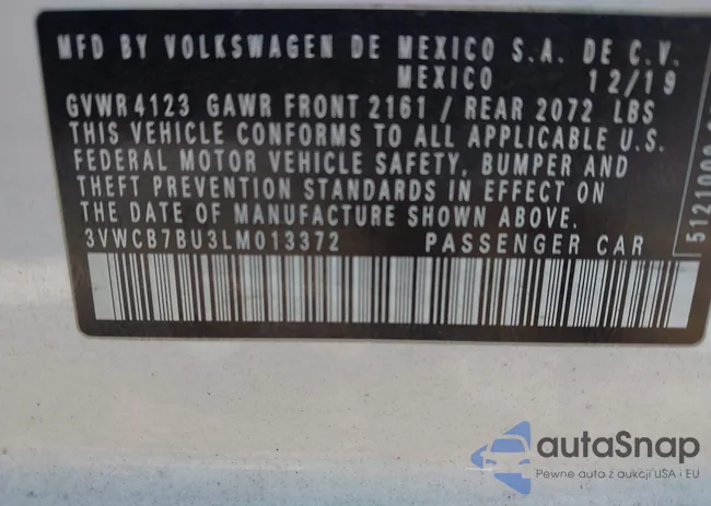 3VWCB7BU3LM013372: 43503607