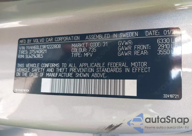 YV4H60LE9R1222808: 43503774