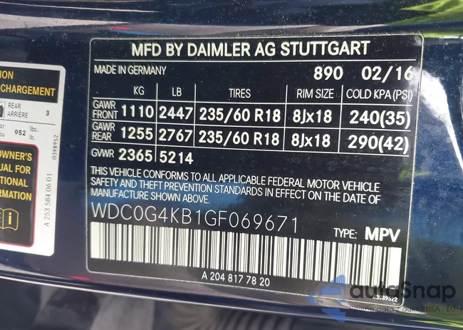 WDC0G4KB1GF069671: 43503958