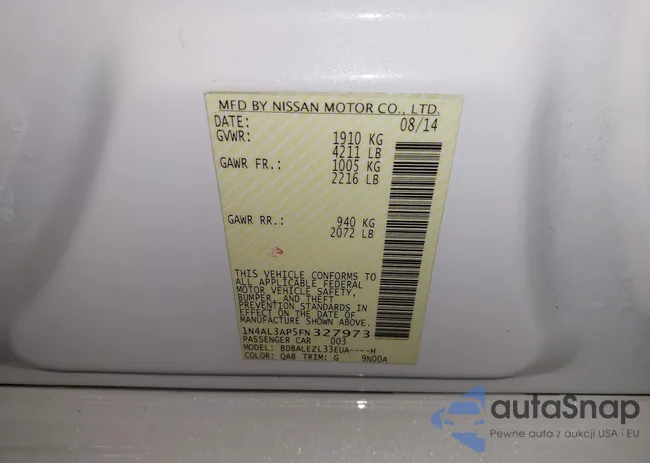 1N4AL3AP5FN327973: 43504010