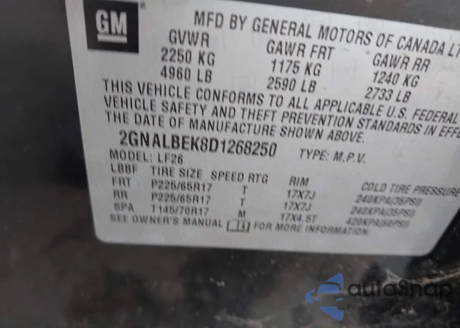 2GNALBEK8D1268250: 43503053