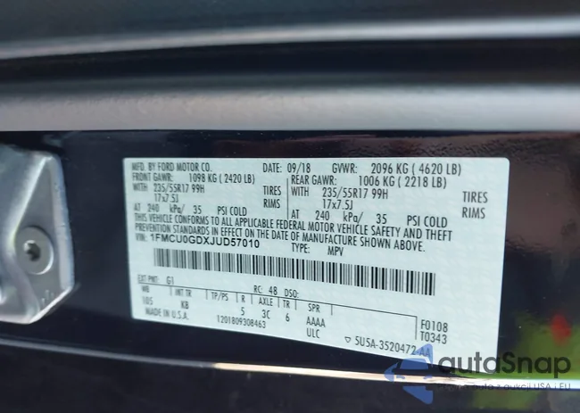 1FMCU0GDXJUD57010: 43503054