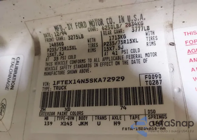 1FTEX14N5SKA72929: 43503066