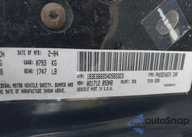 1B3ES66S54D583323: 43503088