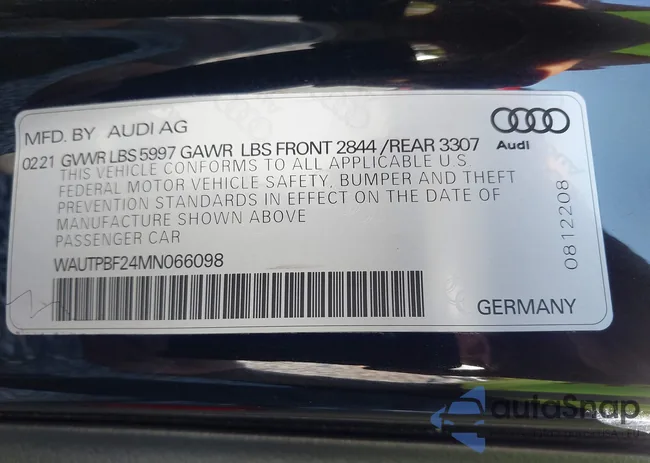 WAUTPBF24MN066098: 43503121