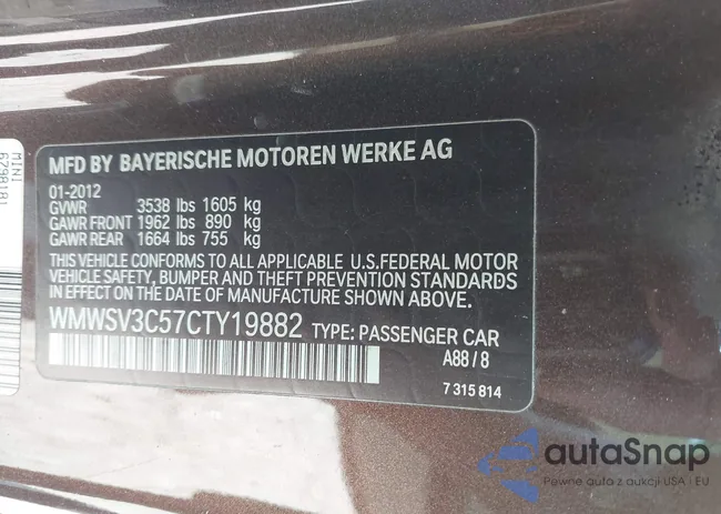 WMWSV3C57CTY19882: 43503175