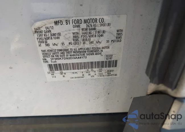 1FM5K7D92DGA44172: 43503184