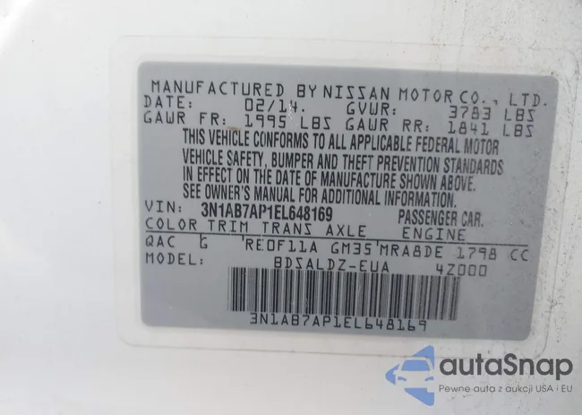 3N1AB7AP1EL648169: 43503255