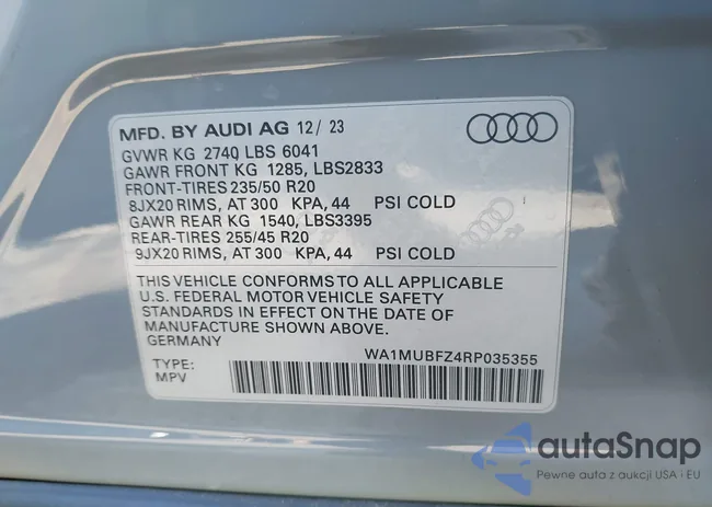 WA1MUBFZ4RP035355: 43504547