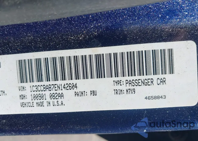 1C3CCBAB7EN142604: 43504602