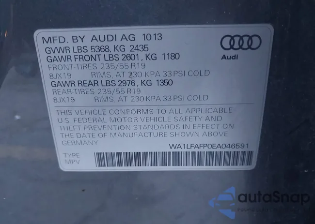 WA1LFAFP0EA046591: 43504765