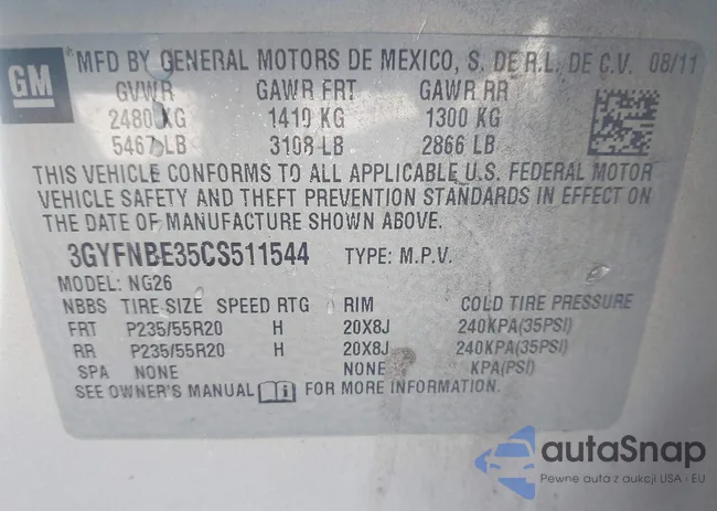 3GYFNBE35CS511544: 43504802