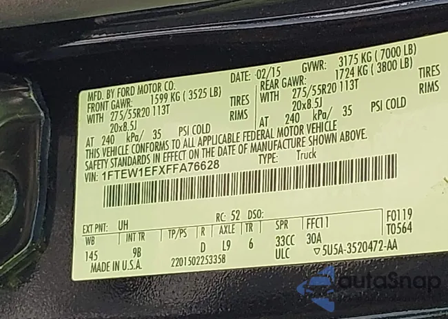 1FTEW1EFXFFA76628: 43504822