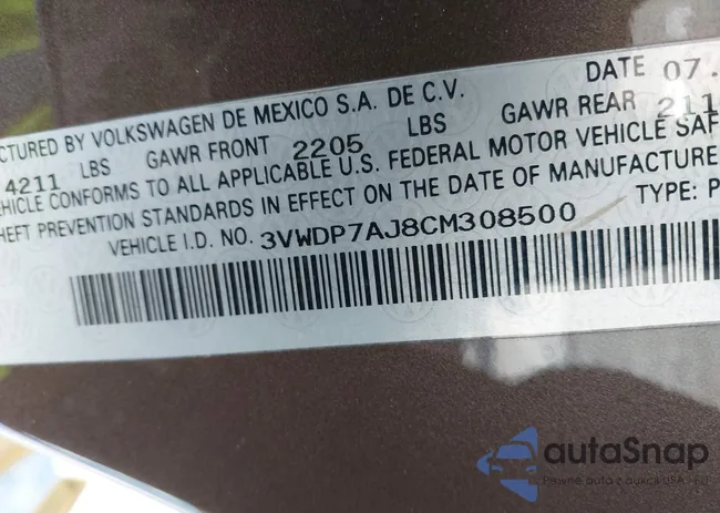 3VWDP7AJ8CM308500: 43504982