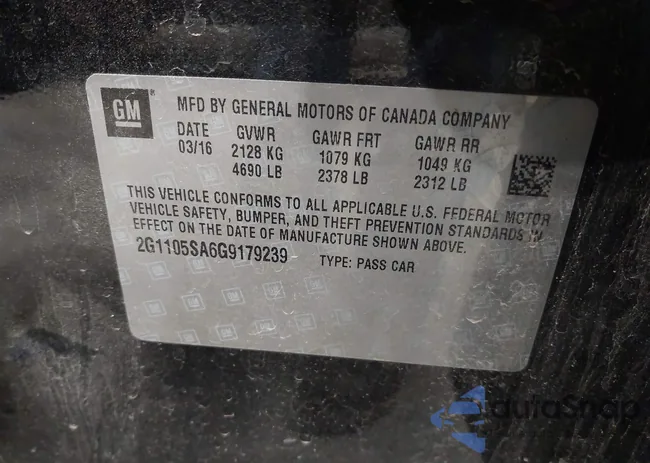 2G1105SA6G9179239: 43504069