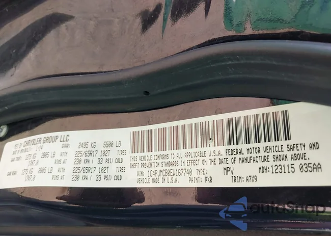 1C4PJMCB0EW167740: 43504079