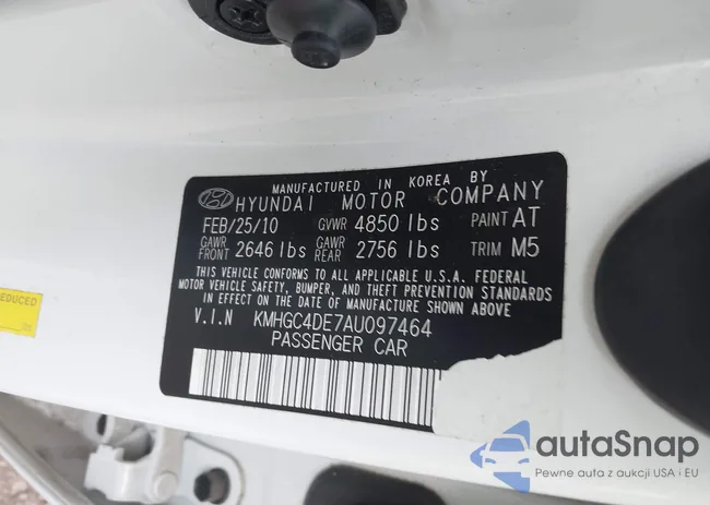 KMHGC4DE7AU097464: 43504211