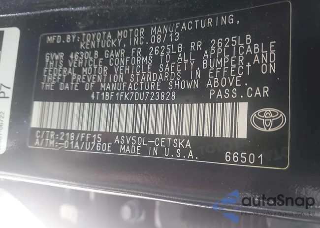 4T1BF1FK7DU723828: 43504252