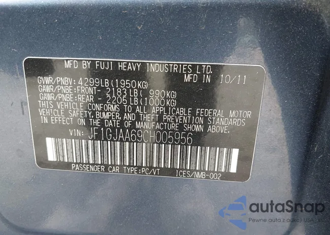 JF1GJAA69CH005956: 43504284