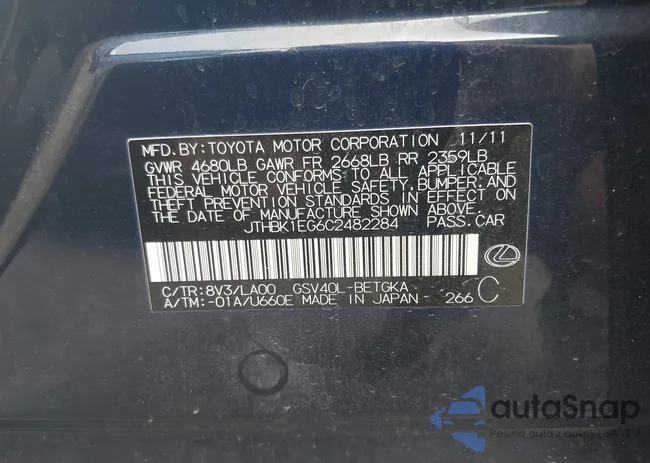 JTHBK1EG6C2482284: 43504314