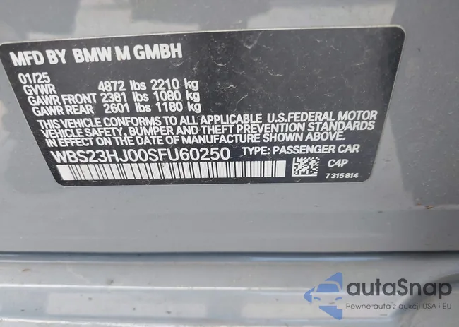 WBS23HJ00SFU60250: 43504423