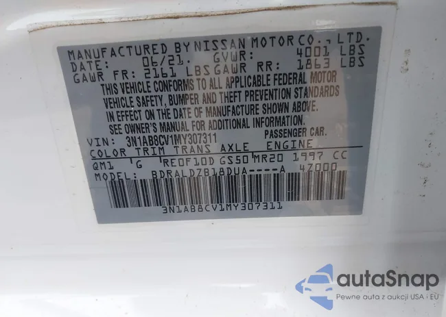 3N1AB8CV1MY307311: 42507672