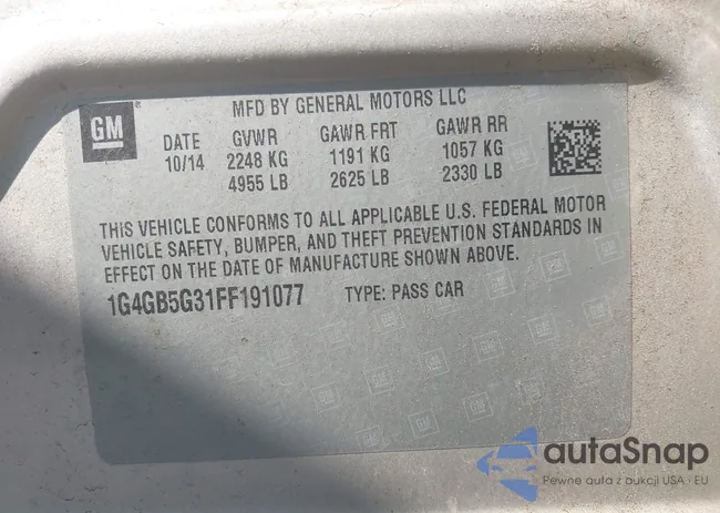 1G4GB5G31FF191077: 42507714