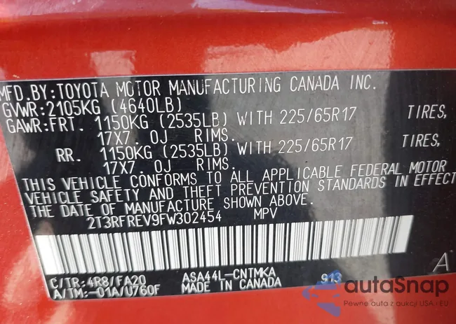 2T3RFREV9FW302454: 42507762