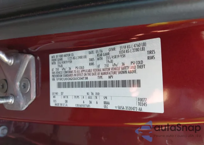 1FMCU0G92GUC04738: 42507818