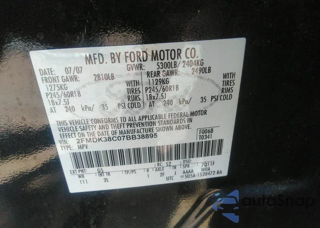 2FMDK38C07BB38895: 42507853