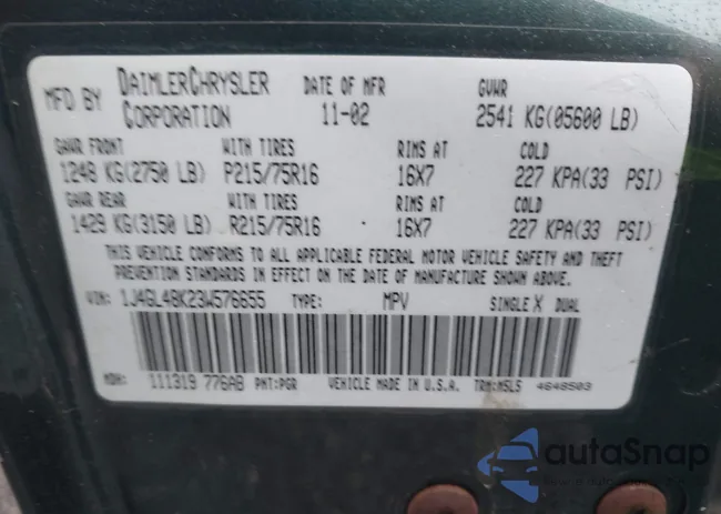 1J4GL48K23W576655: 42507937