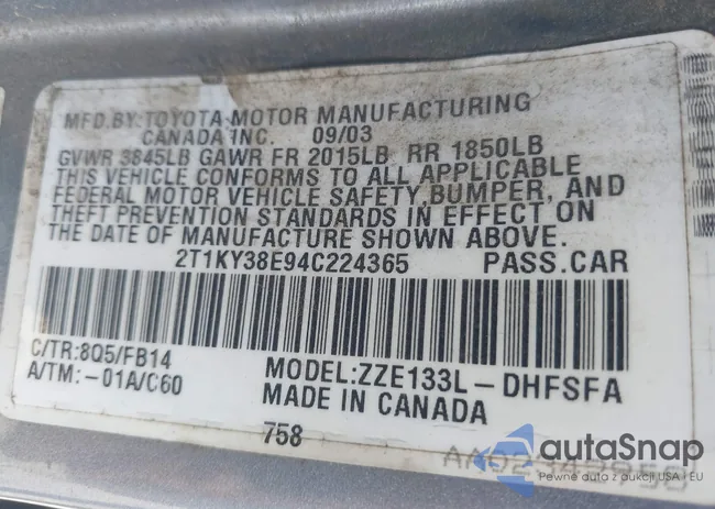 2T1KY38E94C224365: 42507969